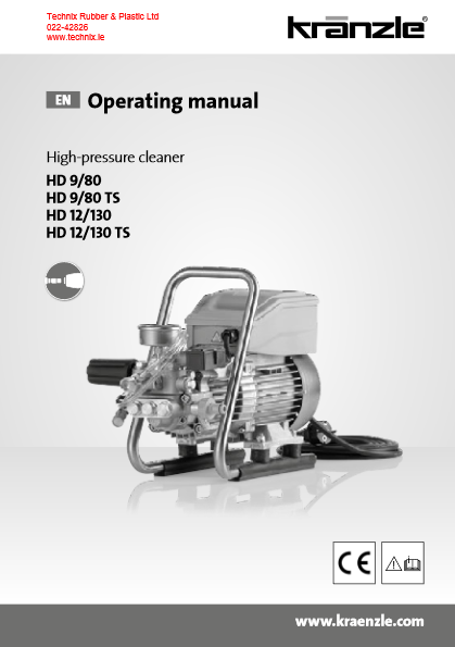 Kranzle HD12-130 Operating Manual