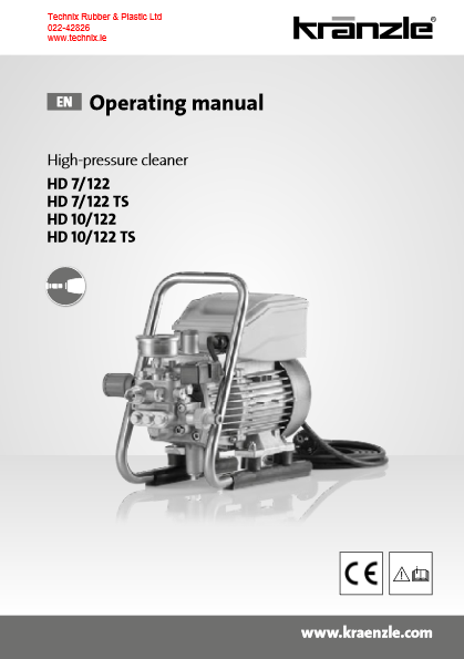 Kranzle HD7-122 Operating Manual