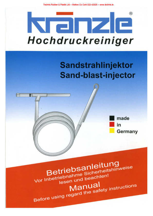 Kranzle Sandblast Injector Brochure